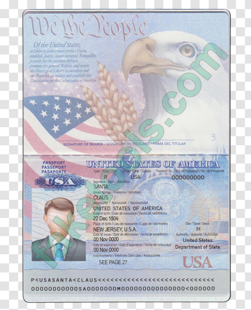 United States Of America Passport Canadian Fake - Advertising Transparent PNG