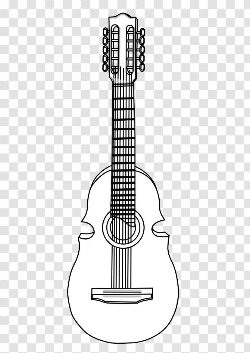 Guitar Musical Theatre Line Art Cuatro - Heart Transparent PNG