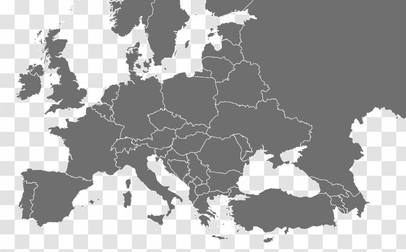 Europe Blank Map World - Vector Transparent PNG