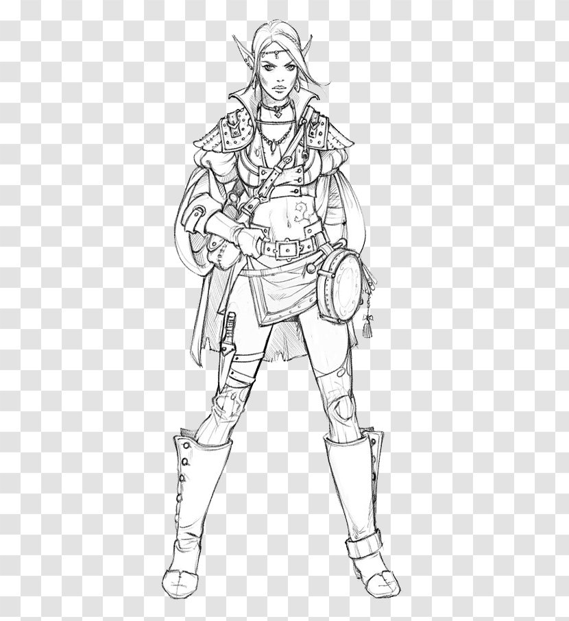 Character Drawing Sketch - Human - Beauty Warrior Transparent PNG