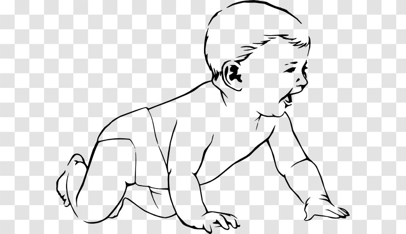 Infant Child Crawling Diaper Clip Art - Cartoon - Infancy Stage Clipart Transparent PNG