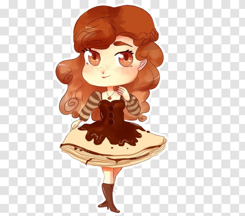 Brown Hair Cartoon Character - Nutella Crepe Transparent PNG