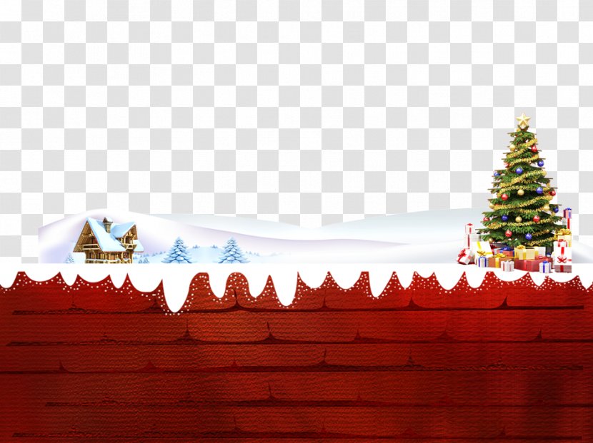 Christmas - Tree Red Brick Wall Poster Transparent PNG
