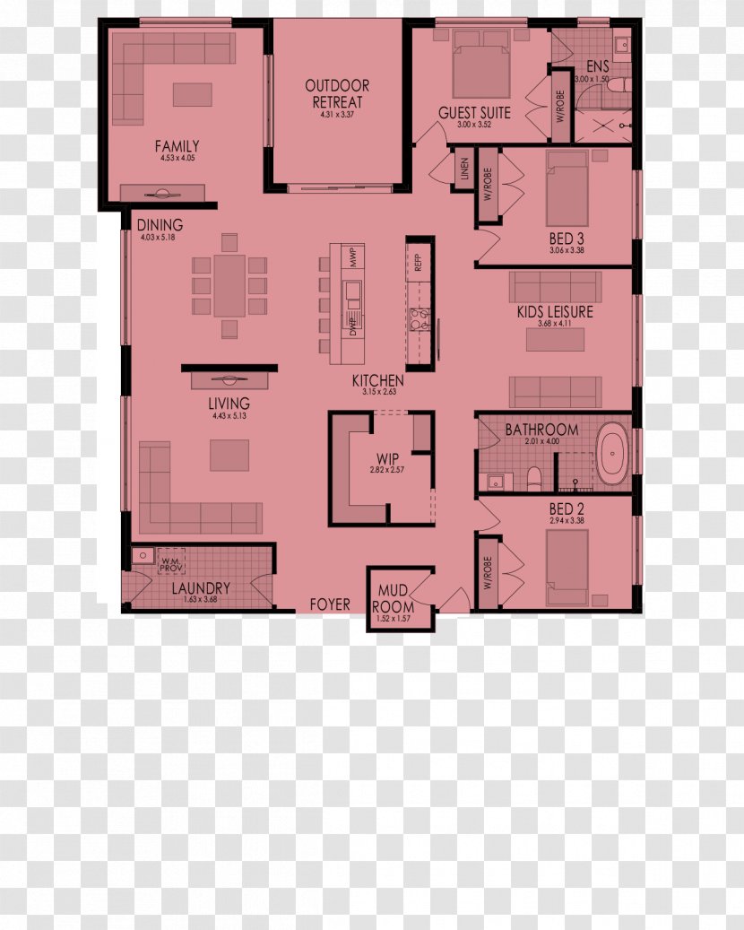 Floor Plan Pink M - Design Transparent PNG