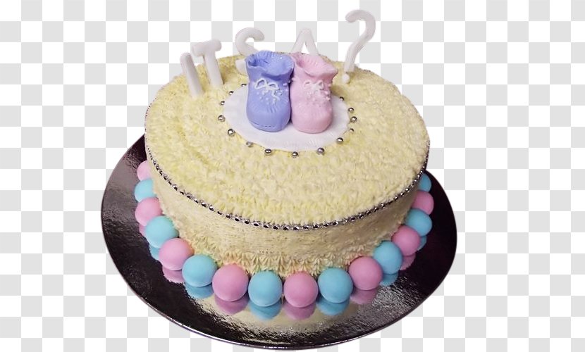 Birthday Cake Sugar Buttercream Decorating - Cakery - Gender Reveal Transparent PNG