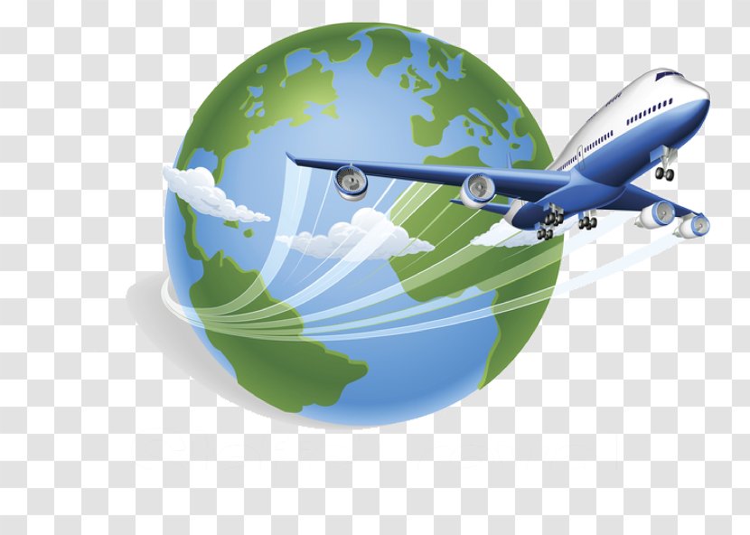 Airplane Flight Air Travel World Airline Ticket - Globe Transparent PNG