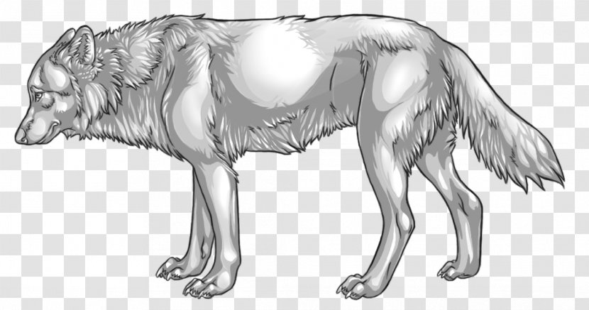 Gray Wolf Line Art DeviantArt Sketch - Tail - Psd Shading Transparent PNG