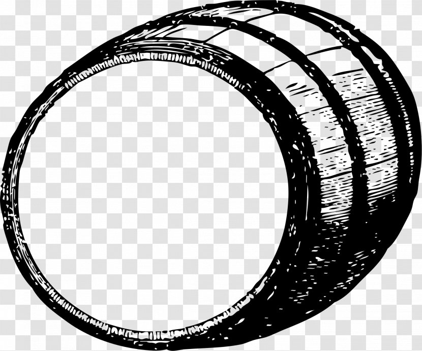 Barrel Bourbon Whiskey Clip Art - Black And White Transparent PNG