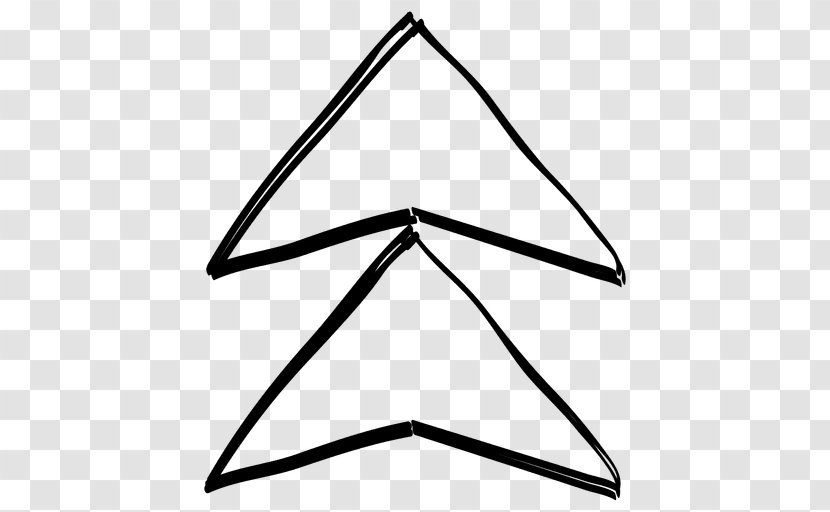 Arrow Drawing Triangle Line - Black And White - Funky Transparent PNG