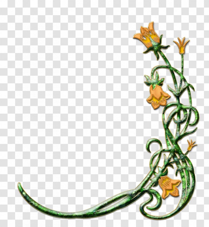 Flower Vine Clip Art - Abstract Floral Decorative Transparent PNG