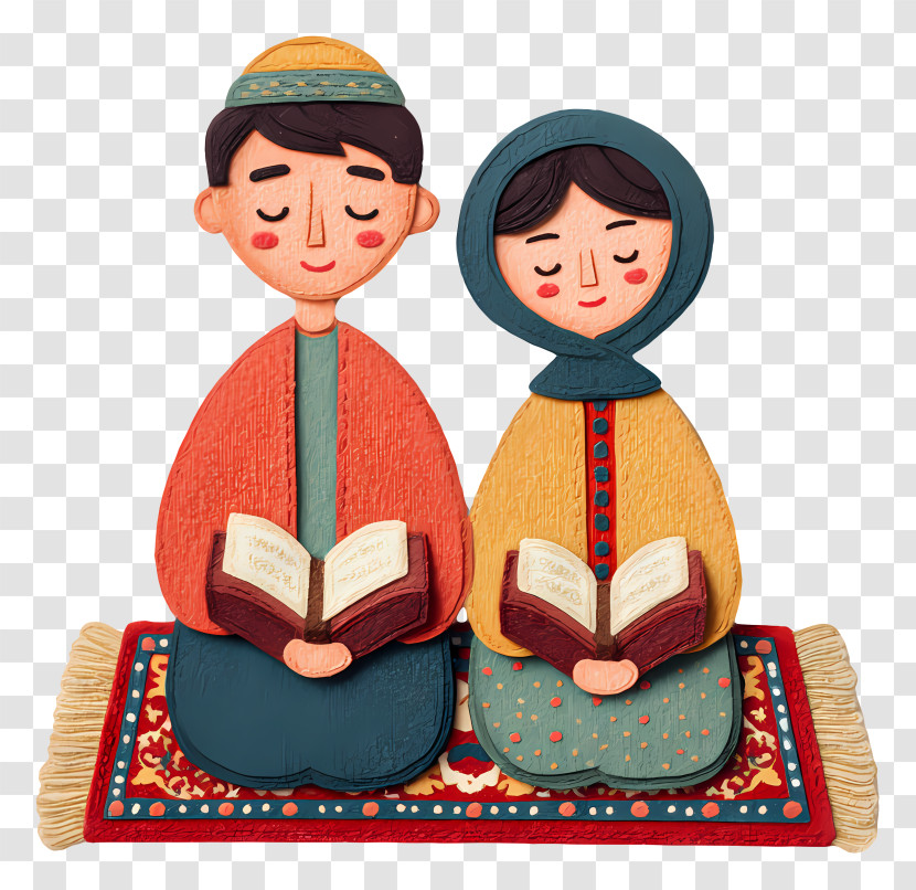 Muslim Couple Reading Book - Praying Couple With Books Transparent PNG