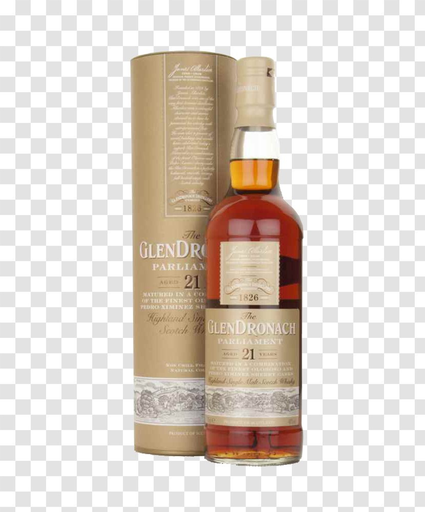 Liqueur Whiskey Glendronach Distillery BenRiach Glass Bottle - Years Old Transparent PNG