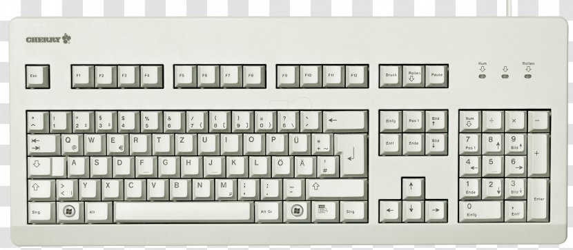 Computer Keyboard CHERRY Classic Line G80-3000 PS/2 Port MX - Numeric Keypad - Cherry Transparent PNG