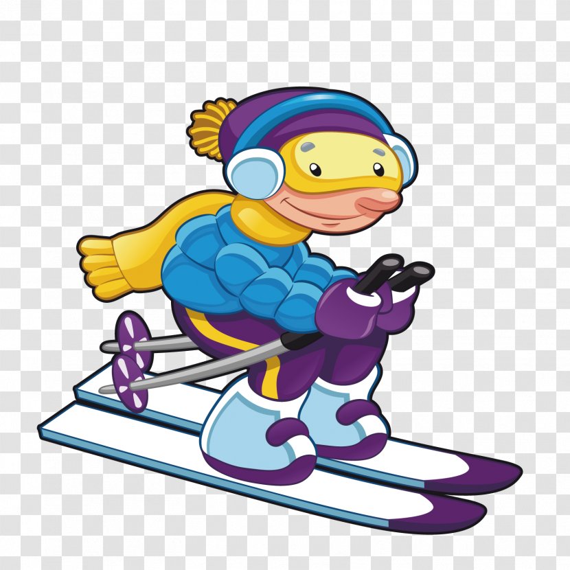 Cartoon Sport Royalty-free Character - Vector Skiing Transparent PNG