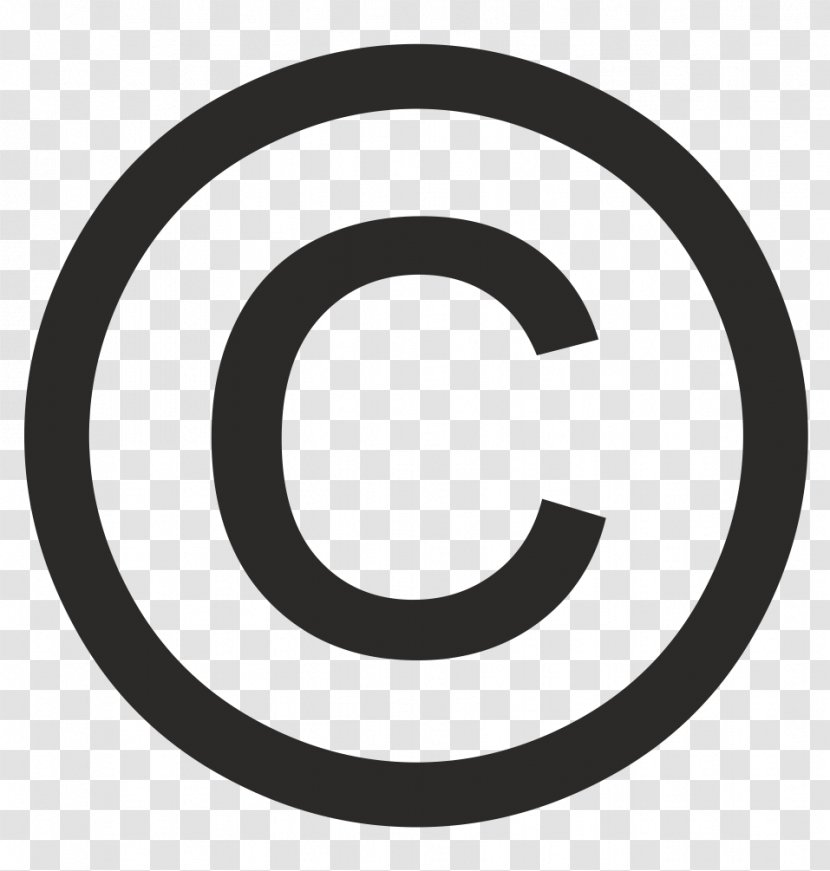 Copyright Symbol Trademark Law Of The United States - Black And White Transparent PNG