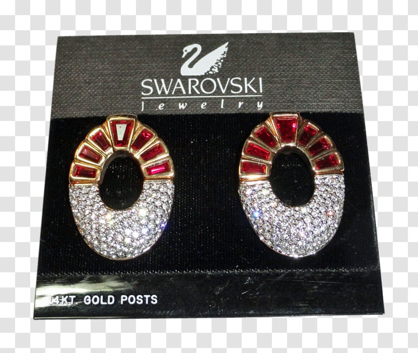 Earring Swarovski AG Baguette California Crystal - Jewellery - Silver Transparent PNG