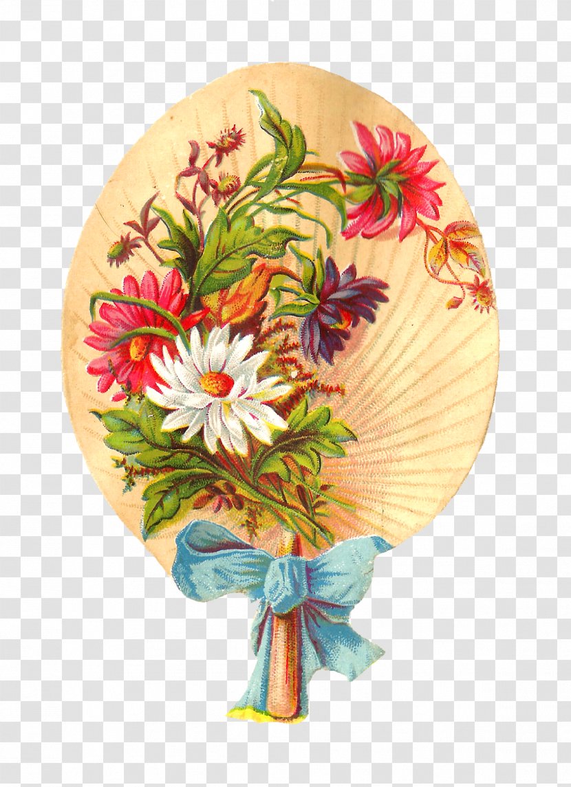 Wildflower Hand Fan Clip Art - Flower Arranging - Victorian Ribbon Cliparts Transparent PNG