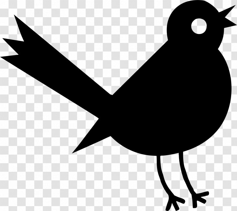 Bird Silhouette - Blackandwhite Tail Transparent PNG