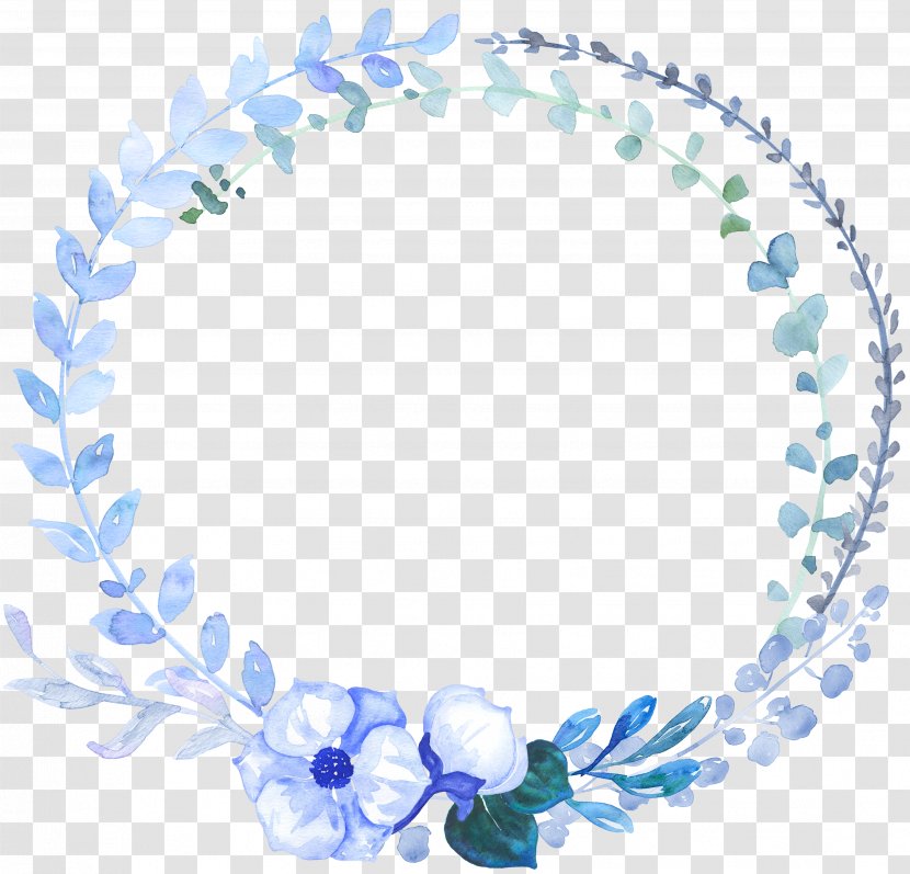 Blue Flower Watercolor Painting - Point - Hand-painted Garland Transparent PNG