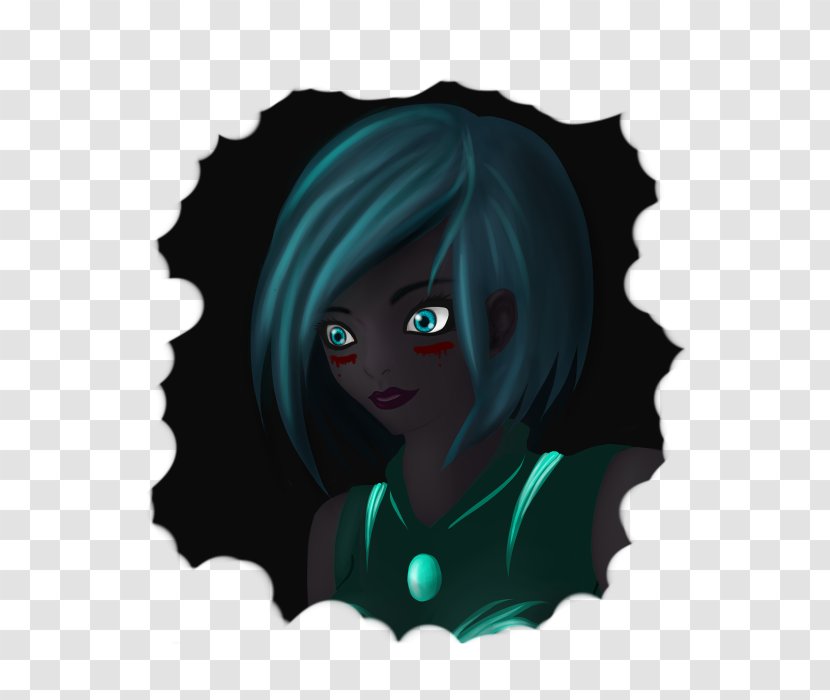 Black Hair Cartoon Teal - Necromancer Transparent PNG