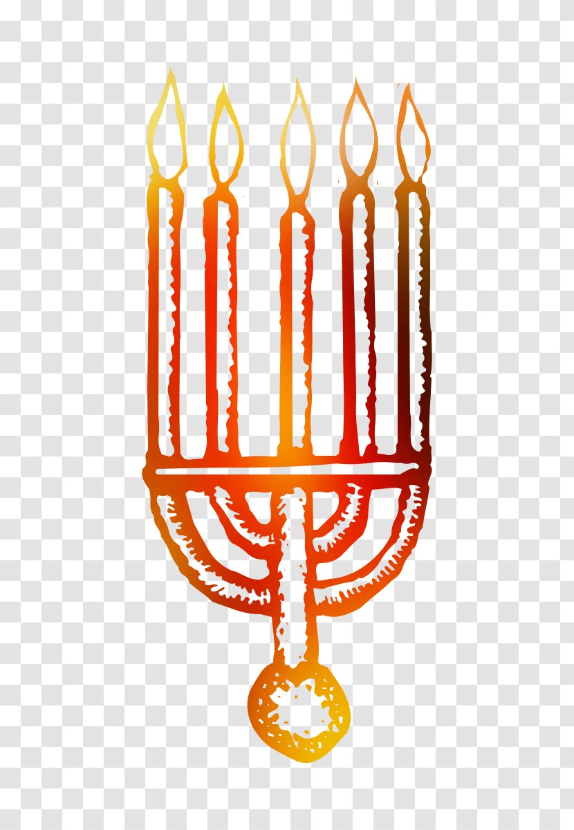 Menorah Hanukkah Font Line Orange S.A. - Candle Holder - Sa Transparent PNG