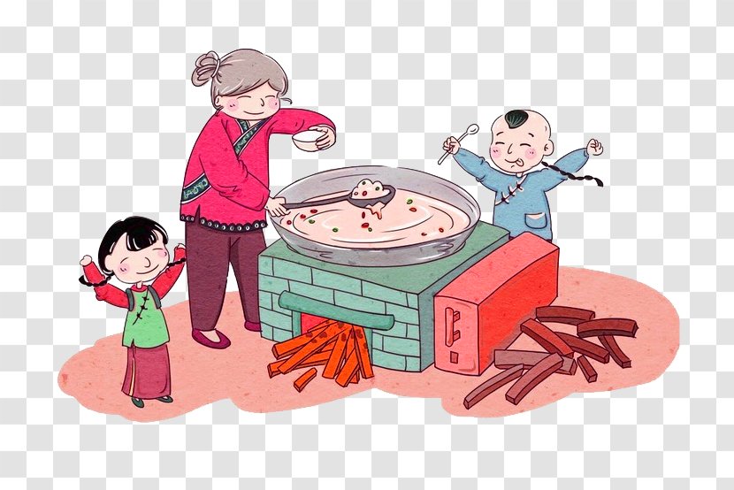 Laba Congee Festival Chinese New Year Traditional Holidays - Cartoon - Brown Family Decoration Pattern Transparent PNG