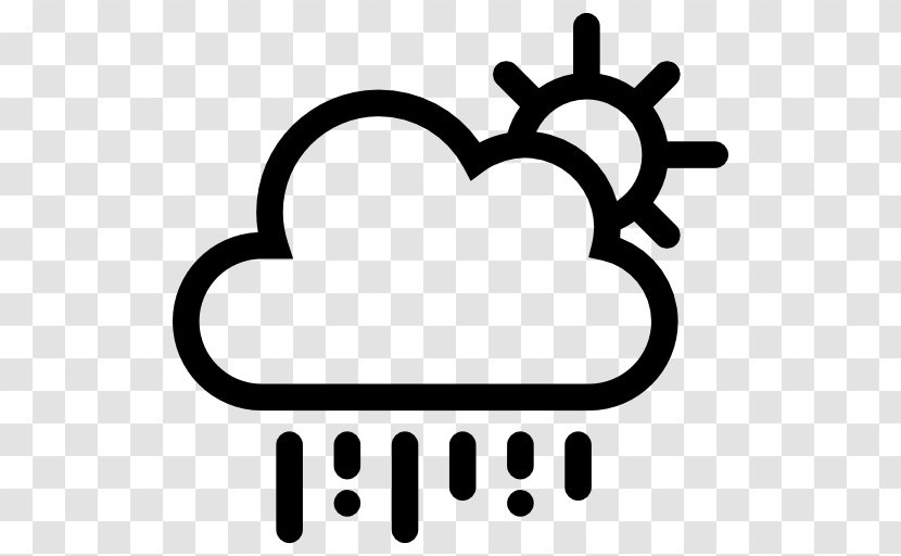 Rain Weather Cloud - Black And White Transparent PNG