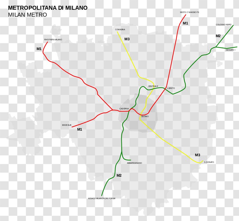 Transit Map Rapid Bus Milan Metro - Diagram Transparent PNG