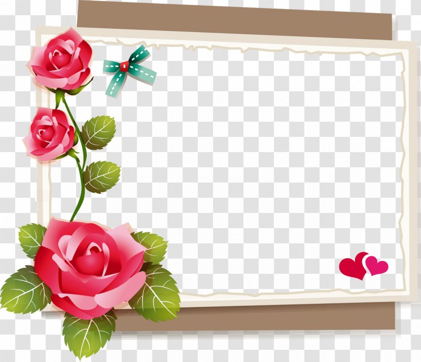Floral Design Wedding Invitation Flower Rose Paper - Picture Frames Transparent PNG