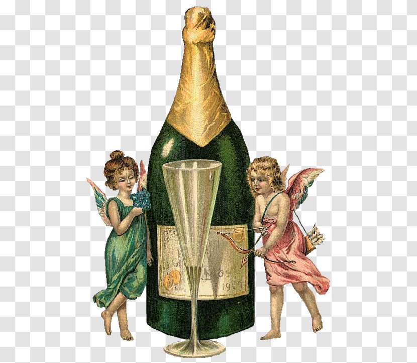 Champagne Wine Bottle Drink New Year - Christmas - 1920s Transparent PNG