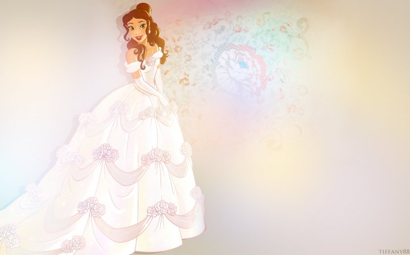 Belle Rapunzel Wedding Dress Desktop Wallpaper - Flower Transparent PNG