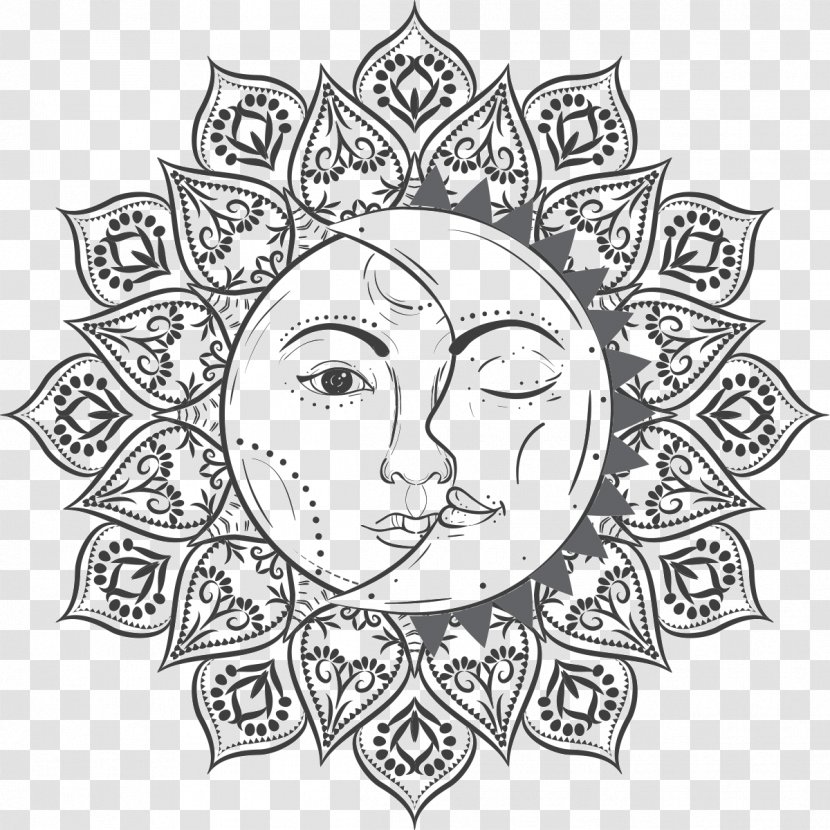 Solar Eclipse Coloring Book Sun Illustration Moon - White Transparent PNG