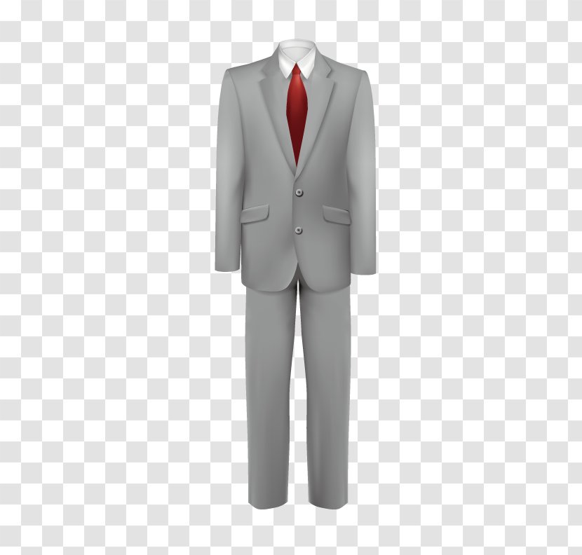 Tuxedo Suit Necktie - Outerwear - Gray Transparent PNG