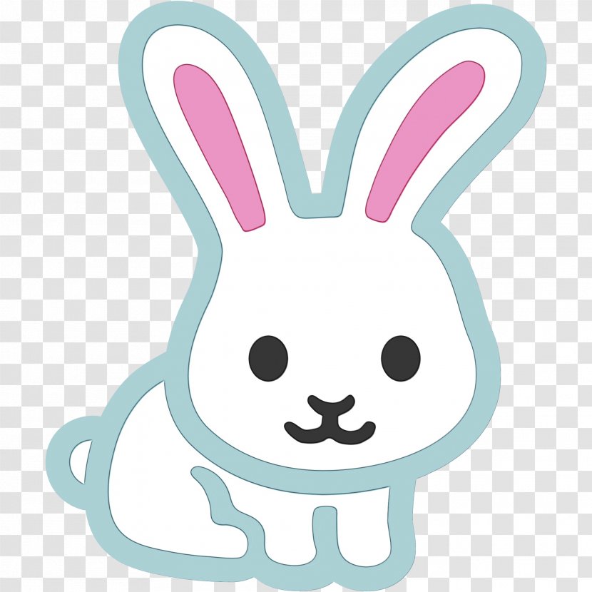 Easter Bunny Emoji - Pink - Smile Animation Transparent PNG
