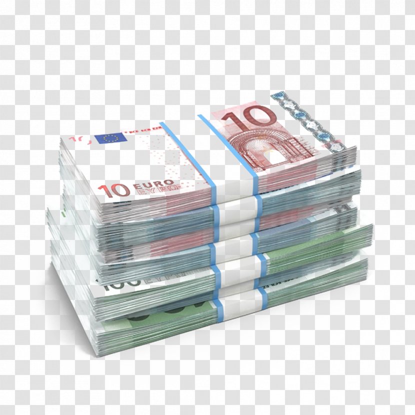 Euro Banknotes Cash Coins - 100 Note - A Pile Of Transparent PNG