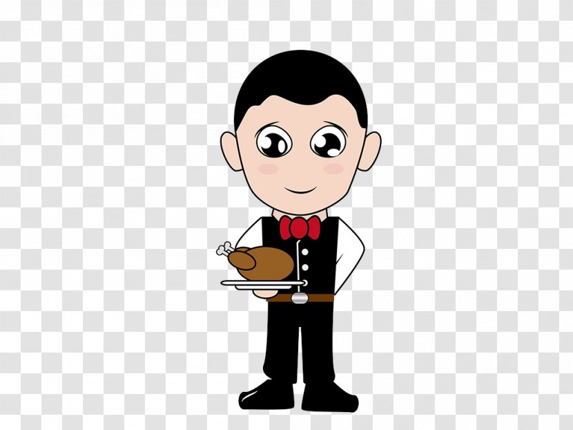 Waiter Foodservice Vector Graphics Hotel Cartoon - Fitness Transparent PNG
