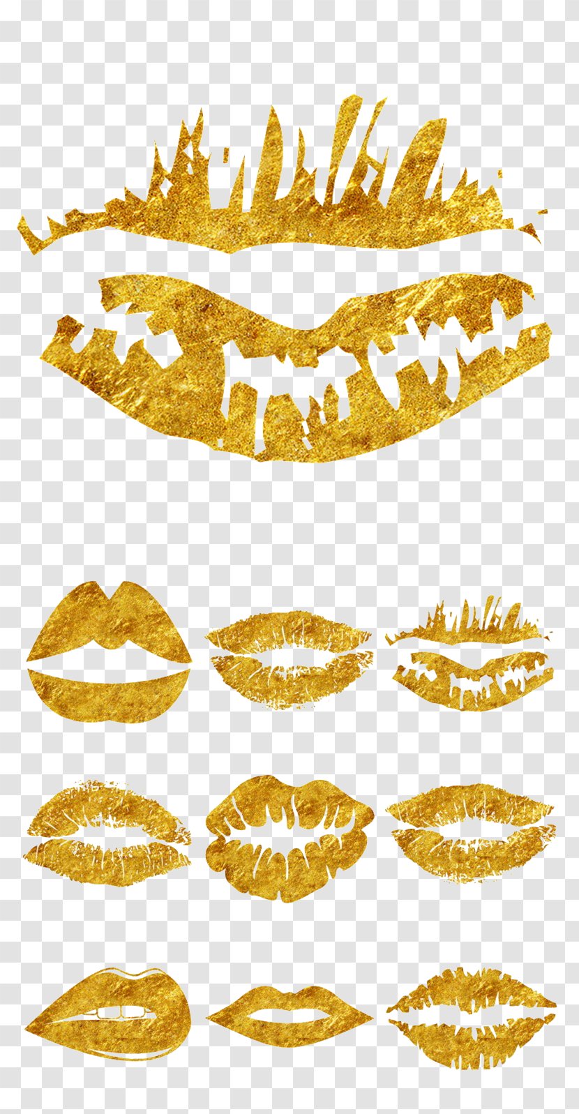 Lip Gold Clip Art - Falling In Love - Lipstick Material Transparent PNG