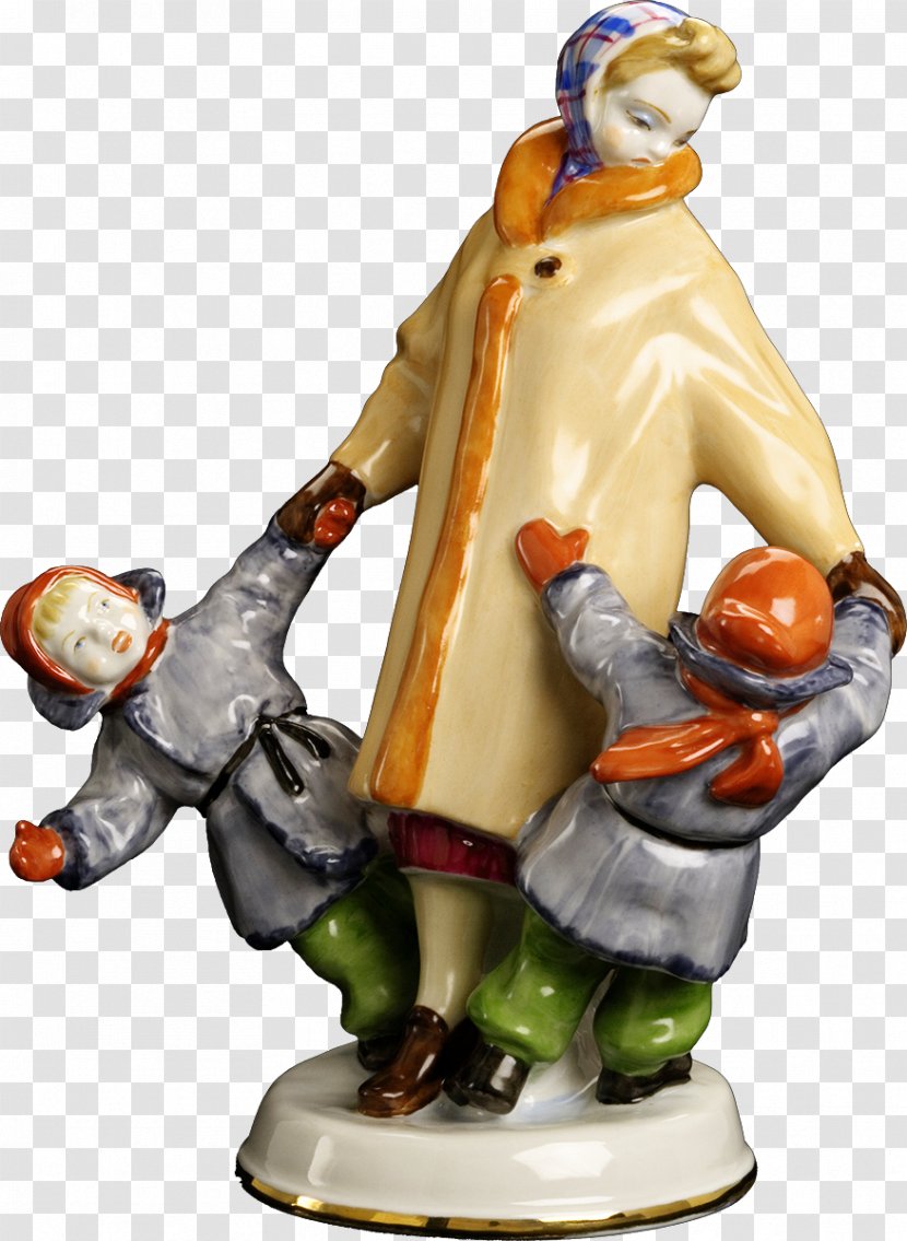 Russian Porcelain Soviet Union Figurine Dulyovo Works - Mother - Figures Transparent PNG