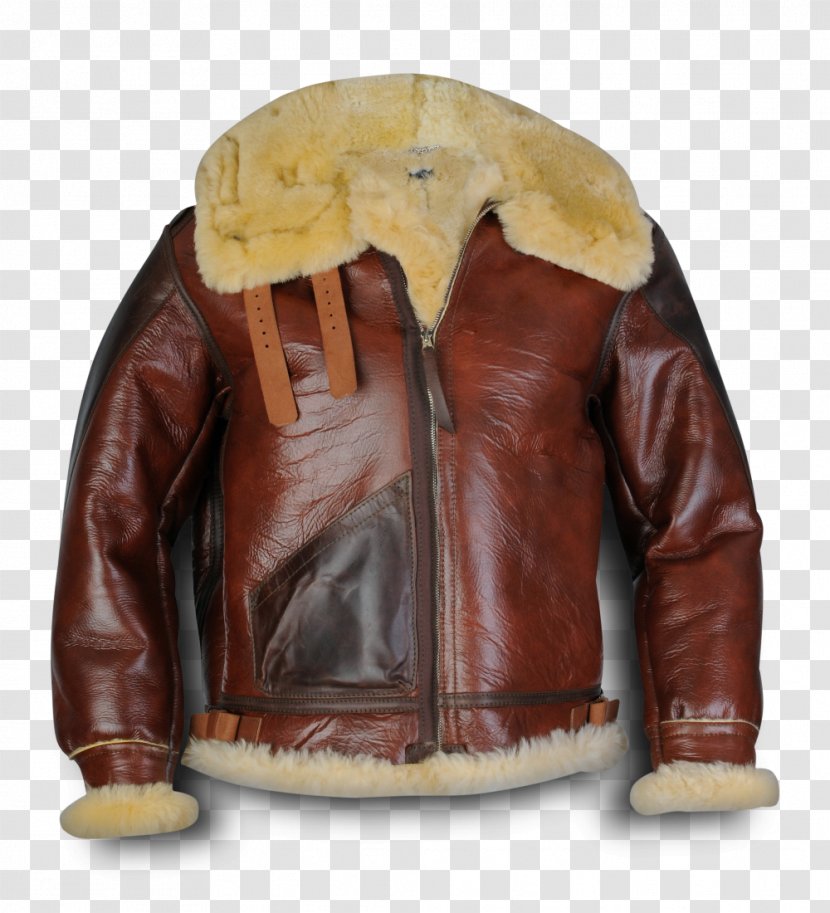 Leather Jacket Flight Sheepskin Shearling - Zipper Transparent PNG