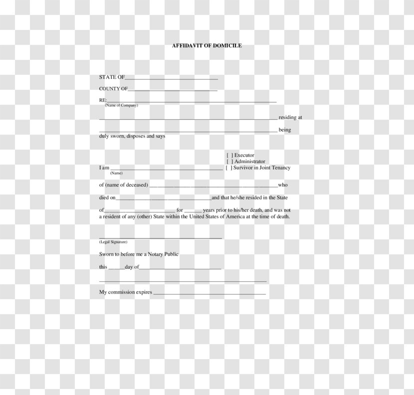 Document Affidavit Template Residency Notary - Brand - Information Transparent PNG