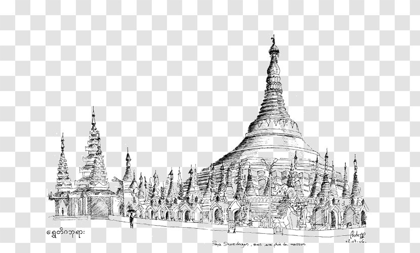 Shwedagon Pagoda Temple Drawing Burmese Transparent PNG