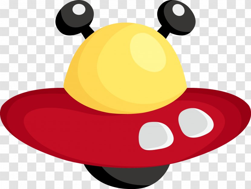 Unidentified Flying Object Cartoon Saucer - Comics - Red Hat Material Transparent PNG