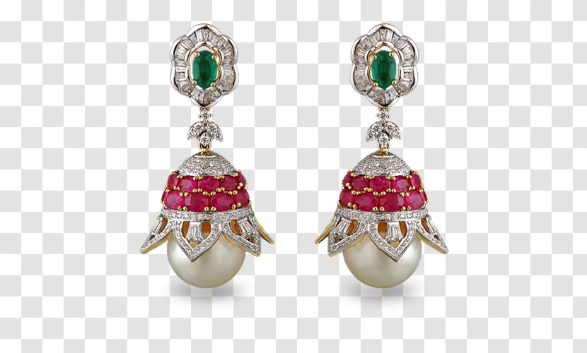 Earring Jewellery Jewelry Design Diamond Ruby Transparent PNG