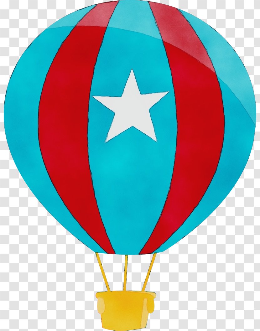 Hot Air Balloon Watercolor - Wet Ink - Vehicle Turquoise Transparent PNG