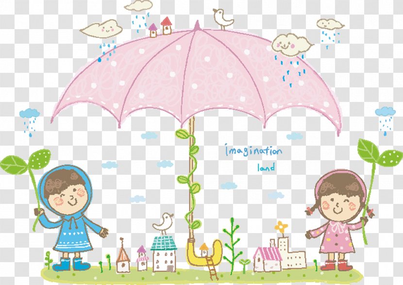 Child Cartoon Umbrella Illustration - Architecture - Children Transparent PNG