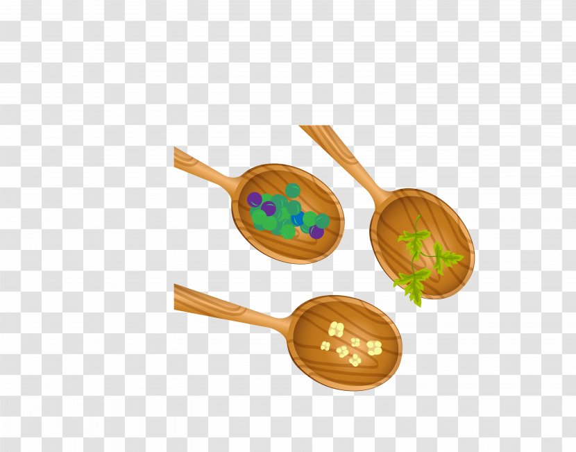 Spoon Fried Rice Food - Vector Wooden Transparent PNG