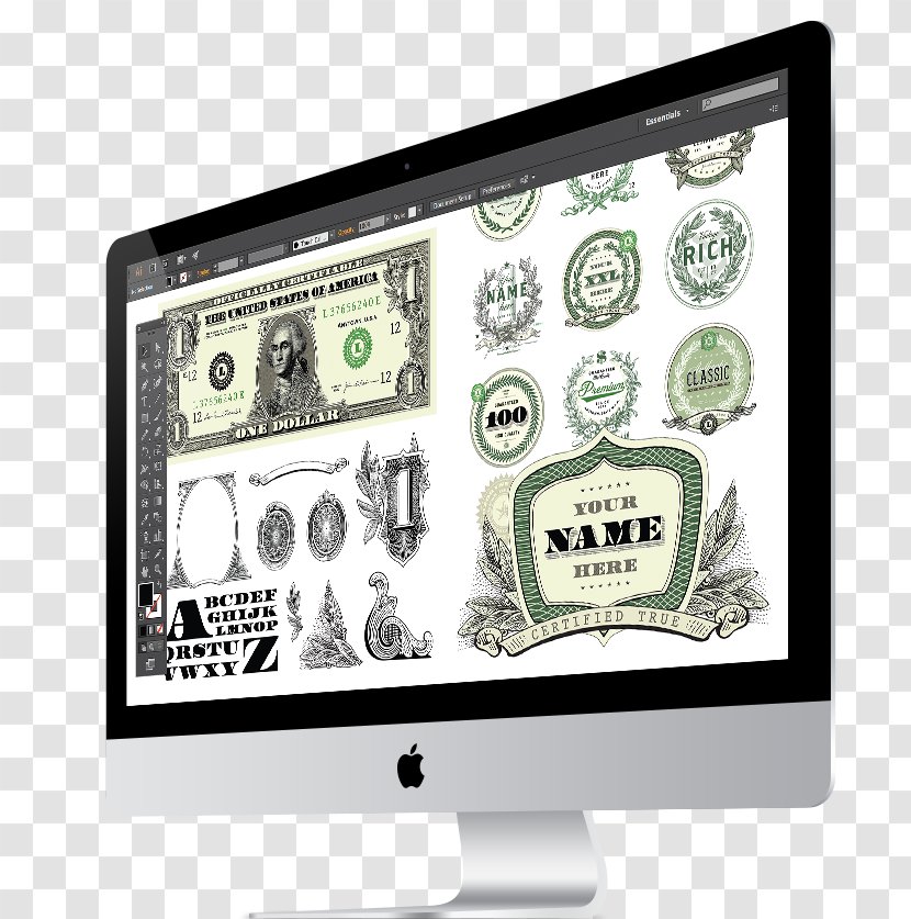 Clip Art Vector Graphics Image Drawing Illustration - Royaltyfree - Dollar Bill Lines Transparent PNG