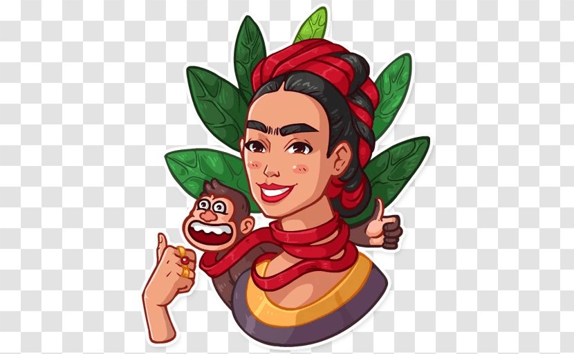 Frida Kahlo Telegram Sticker VKontakte Clip Art - Mythical Creature - Food Transparent PNG