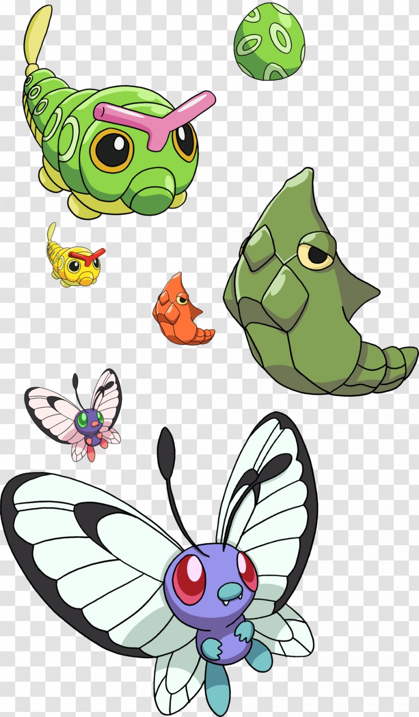 Pokémon HeartGold And SoulSilver Caterpie Metapod Butterfree - Butterfly Transparent PNG