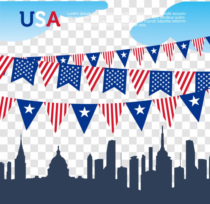 United States Icon - Bunting - Vector USA Transparent PNG